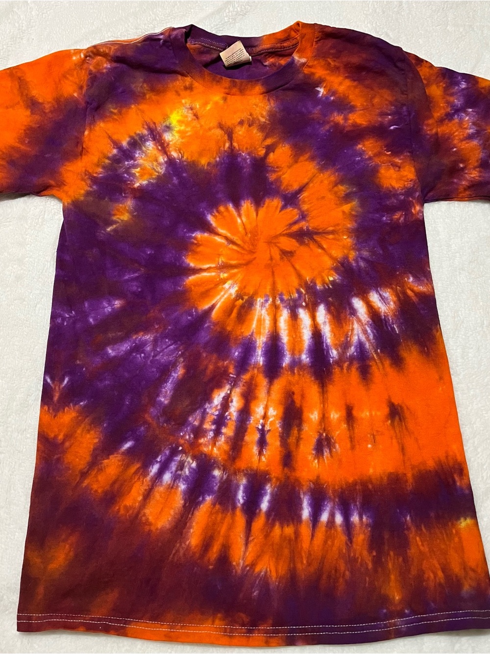 New Tie-Dye Spiral T-Shirt - Orange & Purple